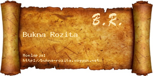 Bukna Rozita névjegykártya